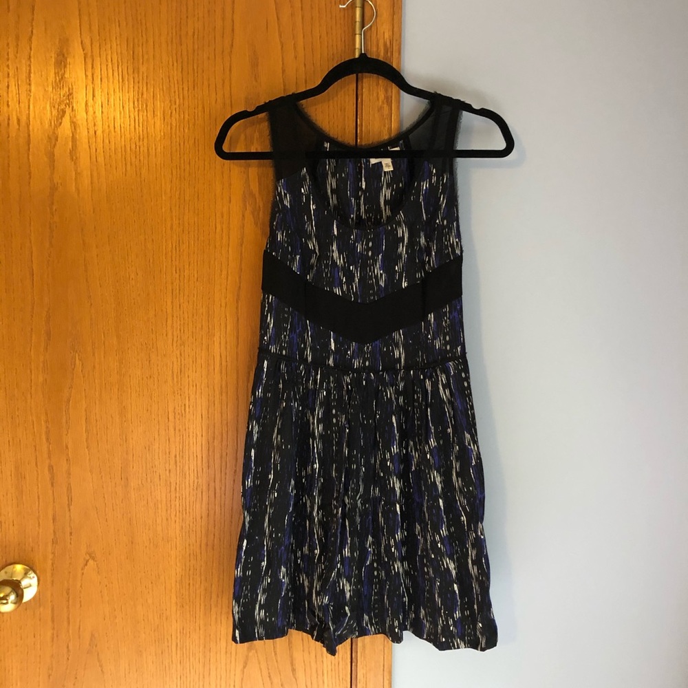 SILENCE + NOISE blue and black multi dress